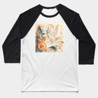 Beautiful floral design with delicate white and vanilla cream shades Baseball T-Shirt